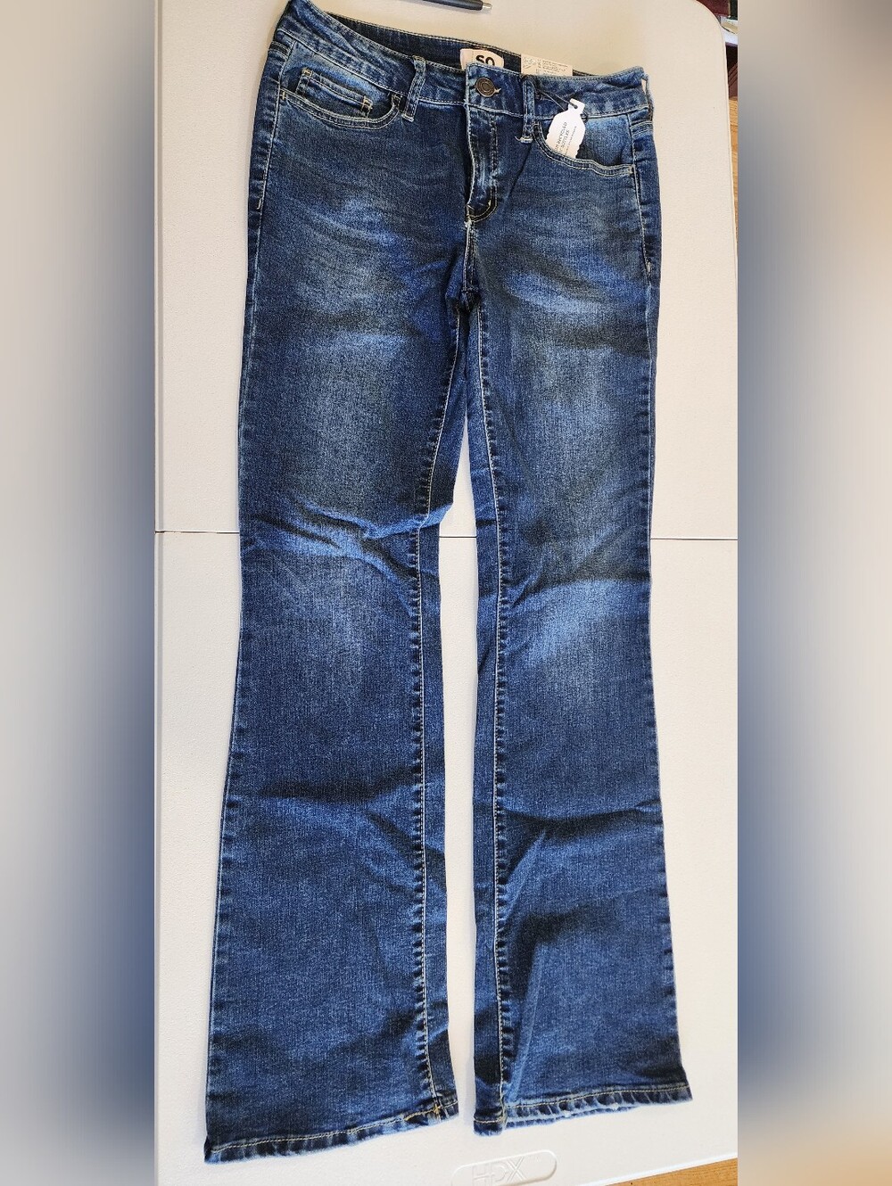 Women's Dark Blue Flare Jeans - Classic Stretch Denim